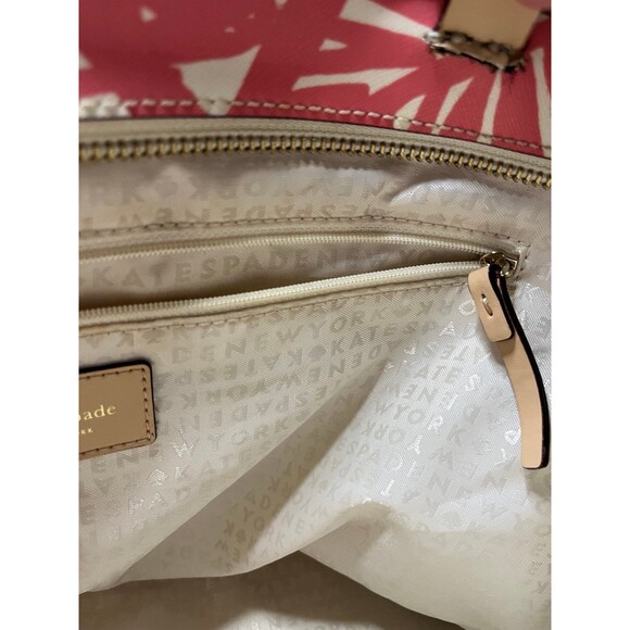 Kate Spade tote coral leaf pattern - Picture 9 of 10